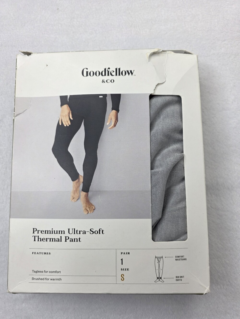 Goodfellow & Co Men’s Premium Ultra-Soft Thermal Pant Gray Small NIB CM-3691